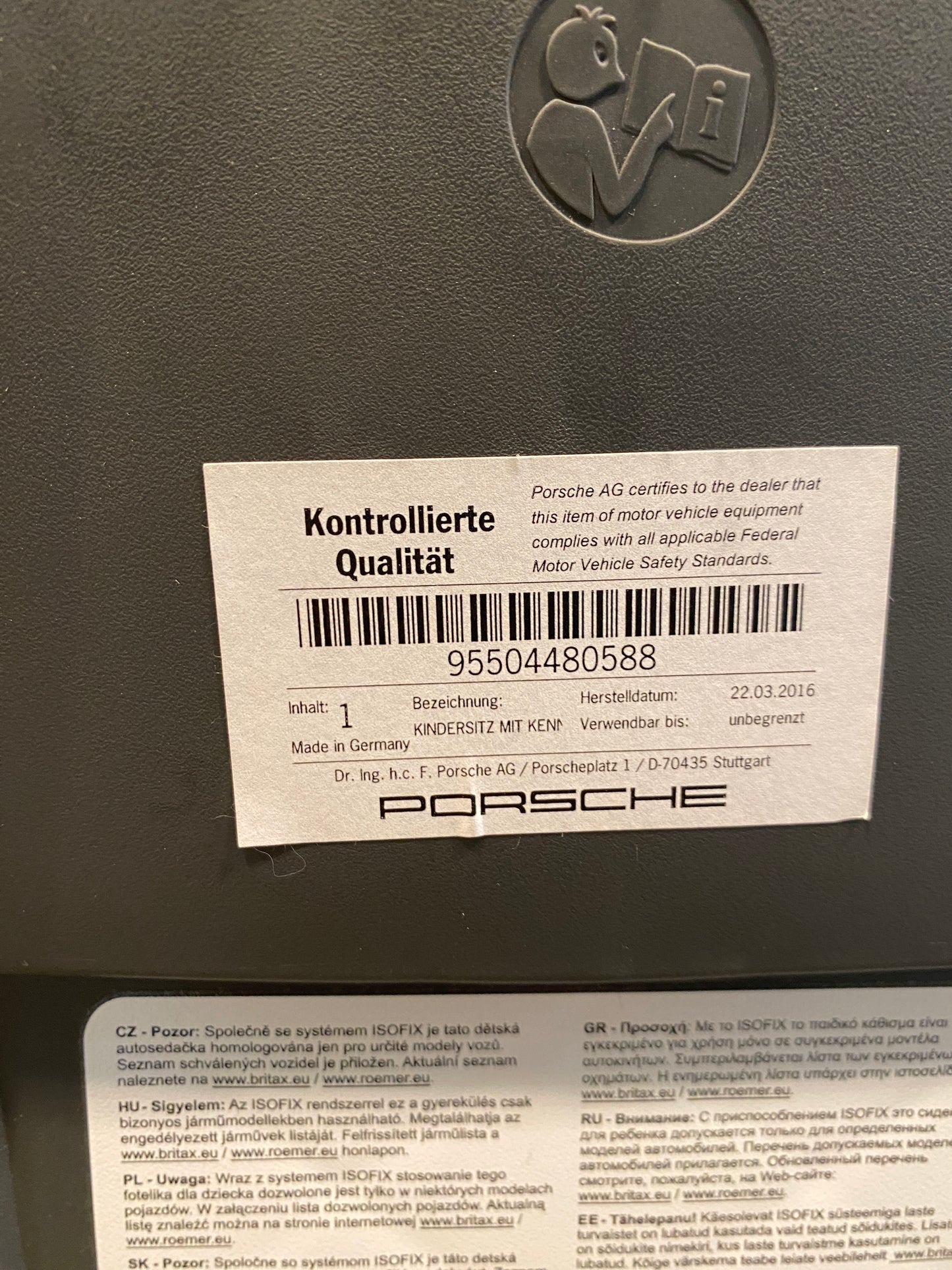 Siège bébé Porsche